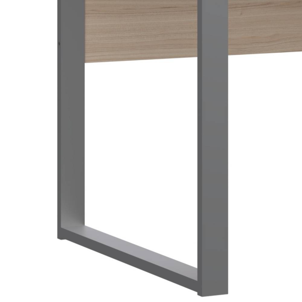 Quadratisches Schreibtischbein aus grauem Metallgestell Detailansicht – Jantala
