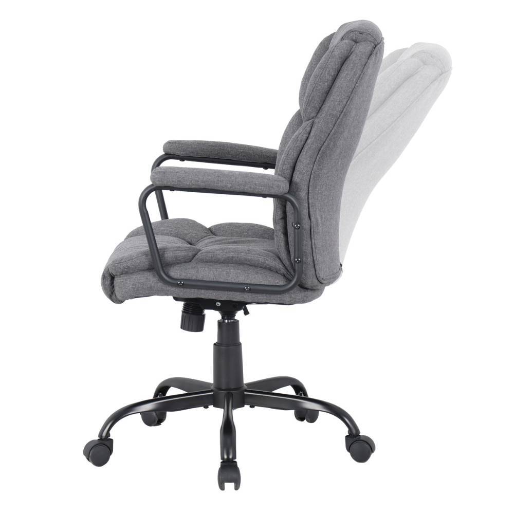 Ergonomischer grauer Drehstuhl mit hoher Rückenlehne und Kippfunktion für Komfort – Calesta