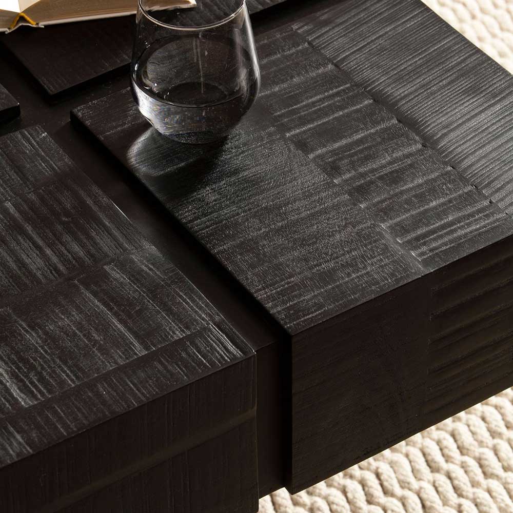 Quadratischer Design-Couchtisch in Schwarz - Gluvizia