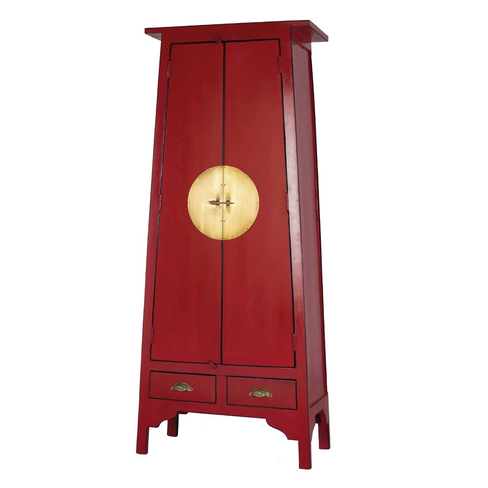 Asia Design Schrank in Rot Massivholz - Iscian