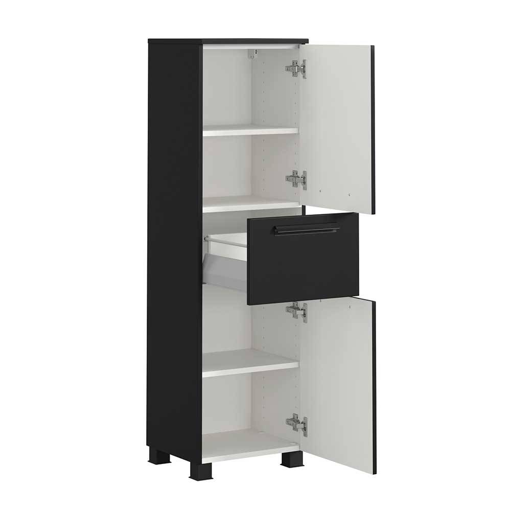 Badezimmer Midischrank in Schwarz - Ostoro