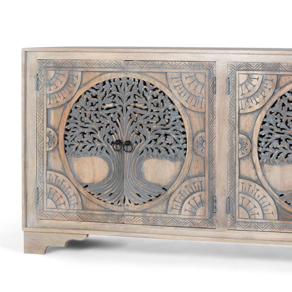 Boho Sideboard mit Lebensbaum Schnitzerei - Stamforts