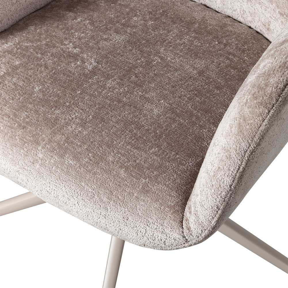 Chenille Schreibtischstuhl in Taupe - Vorius