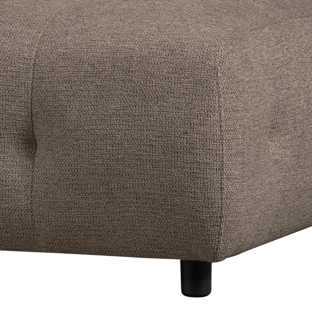 Modul-Couch Polsterhocker aus Chenille Graubraun - Tulcea