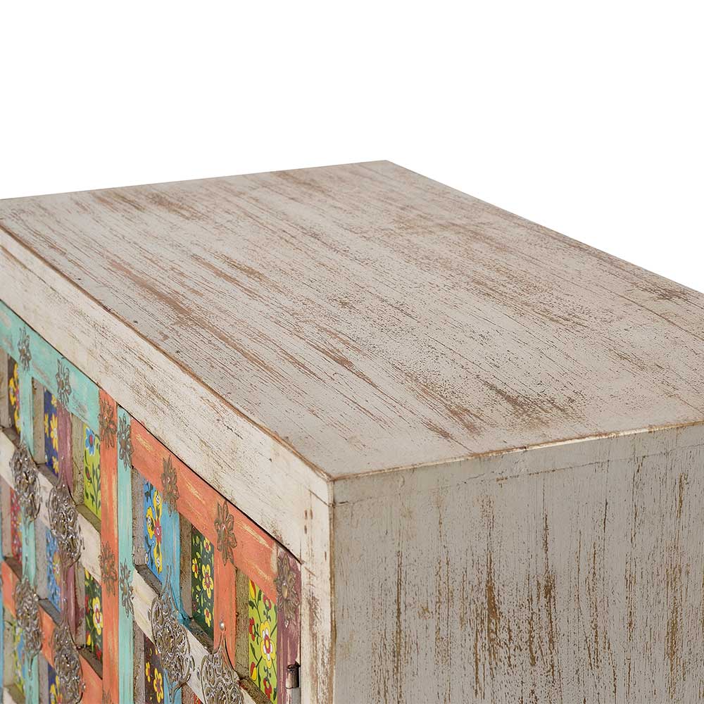 Oriental Design Türen-Kommode in Holz White Wash - Jula