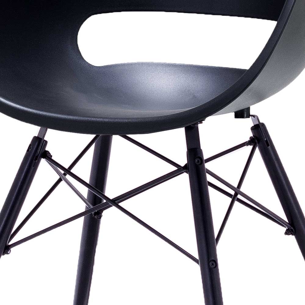 Esszimmerstühle in Schwarz Kunststoff - Lissanah (4er Set)