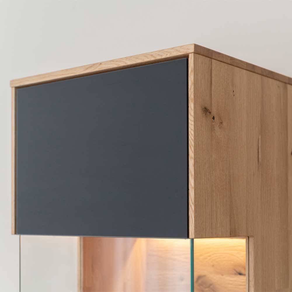 Wohnzimmerschrank aus Eiche und Glas - Masicuri