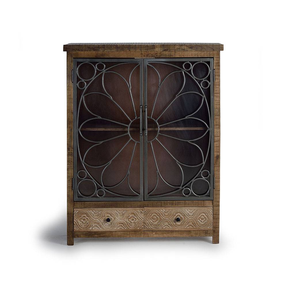 Design Highboard mit Glas Metalltüren - Everton