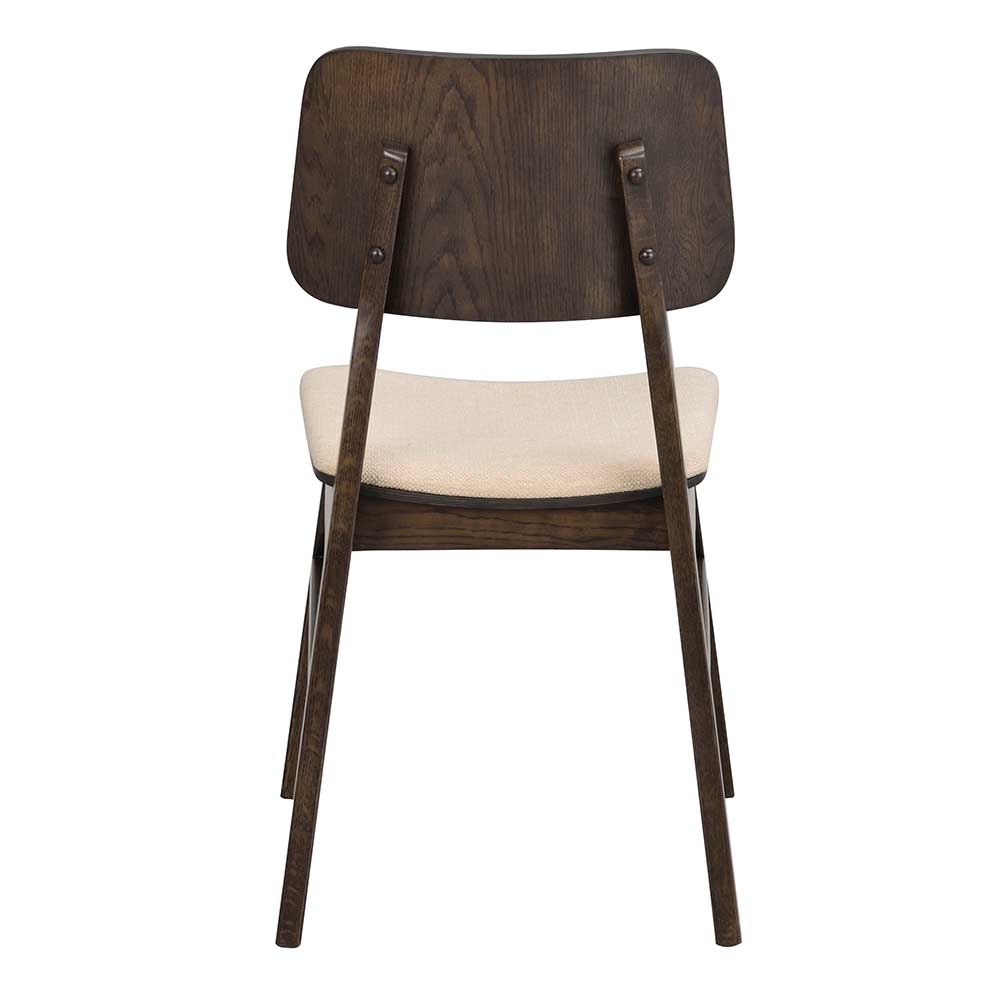 Holzstühle in Dunkelbraun & Beige - Viladeo (2er Set)