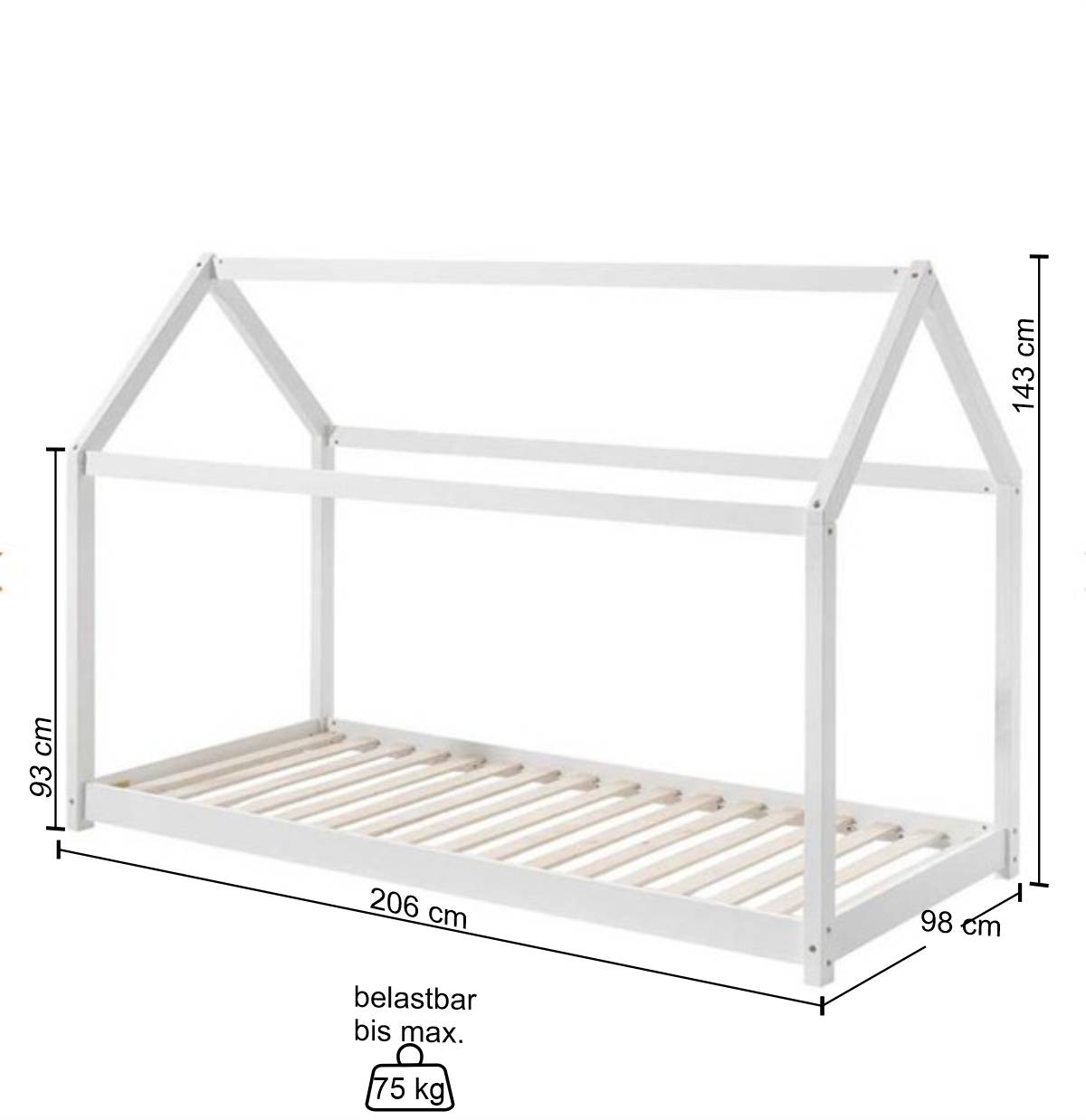 90x200 Kinderbett bodentief - Yegos