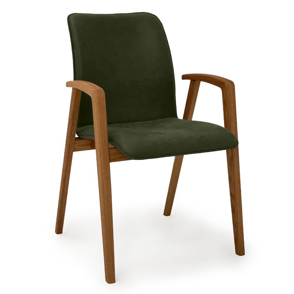 Armlehnenstuhl in Khaki Webstoff - Duno (2er Set)