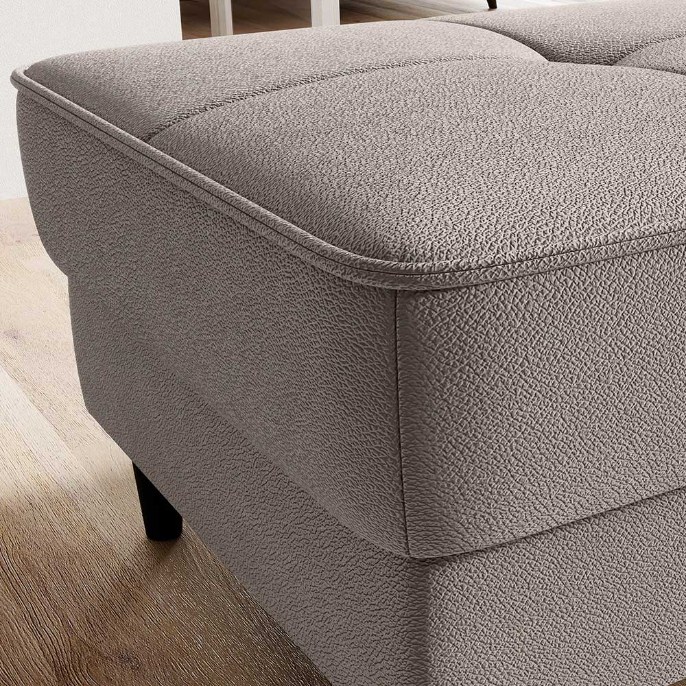 Couchhocker in Taupe mit Schwarz - Porticia