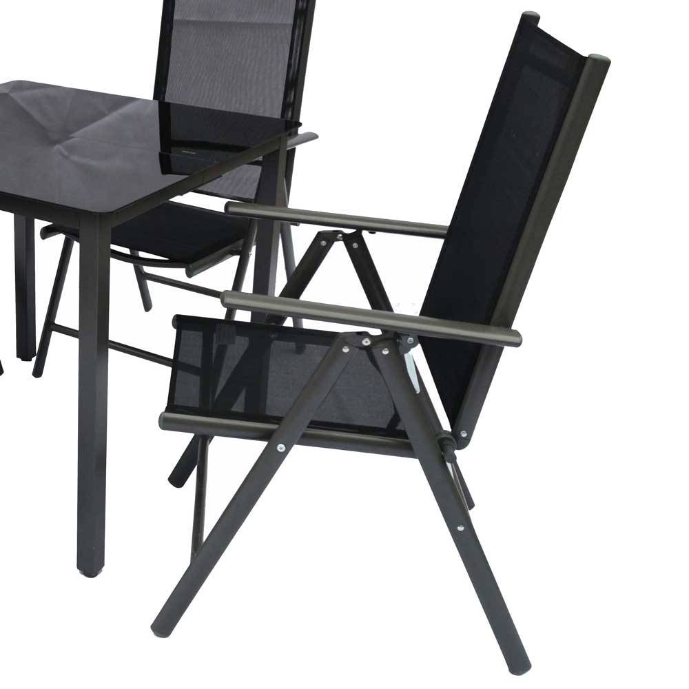 Vier Hochlehner & Gartentisch Set - Cadiz (fünfteilig)