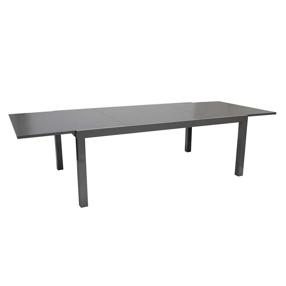 Ausziehbarer Tisch für Garten Bennus mit Glasplatte Grau