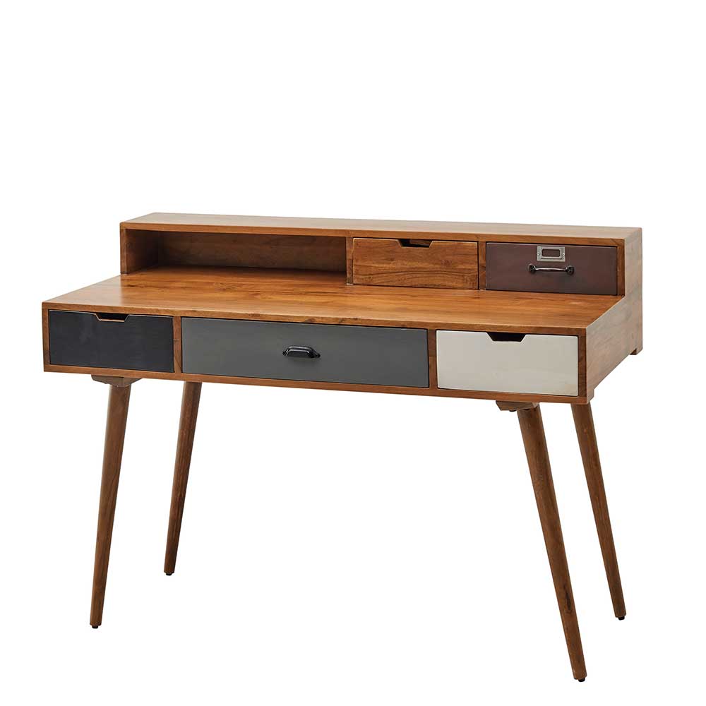 140x60 Design Schreibtisch mit Aufsatz & Schubladen - Tirol