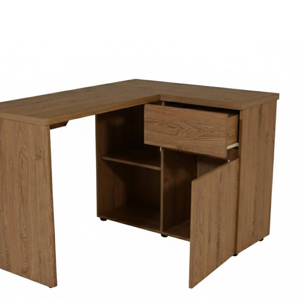 Schreibtisch mit Anbauregal in Eiche Holzoptik - Palonia