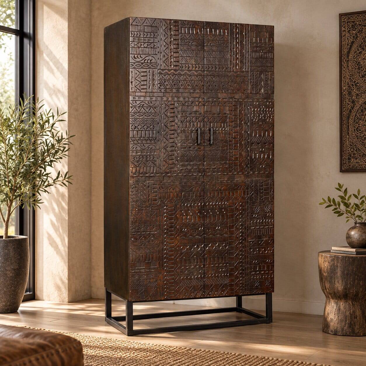Design Kleiderschrank in Walnuss Braun - Solu