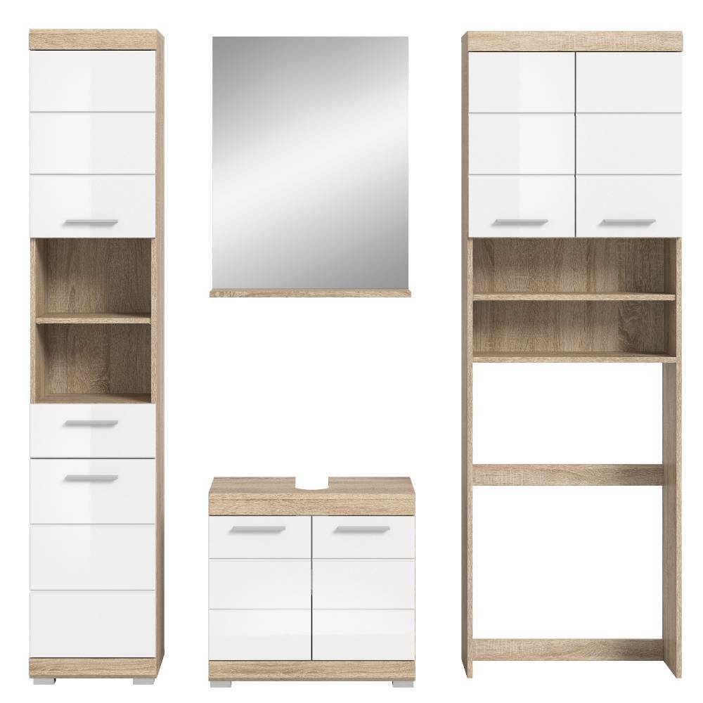 Badkombination mit Waschmaschinenschrank Set - Calbanyara (vierteilig)
