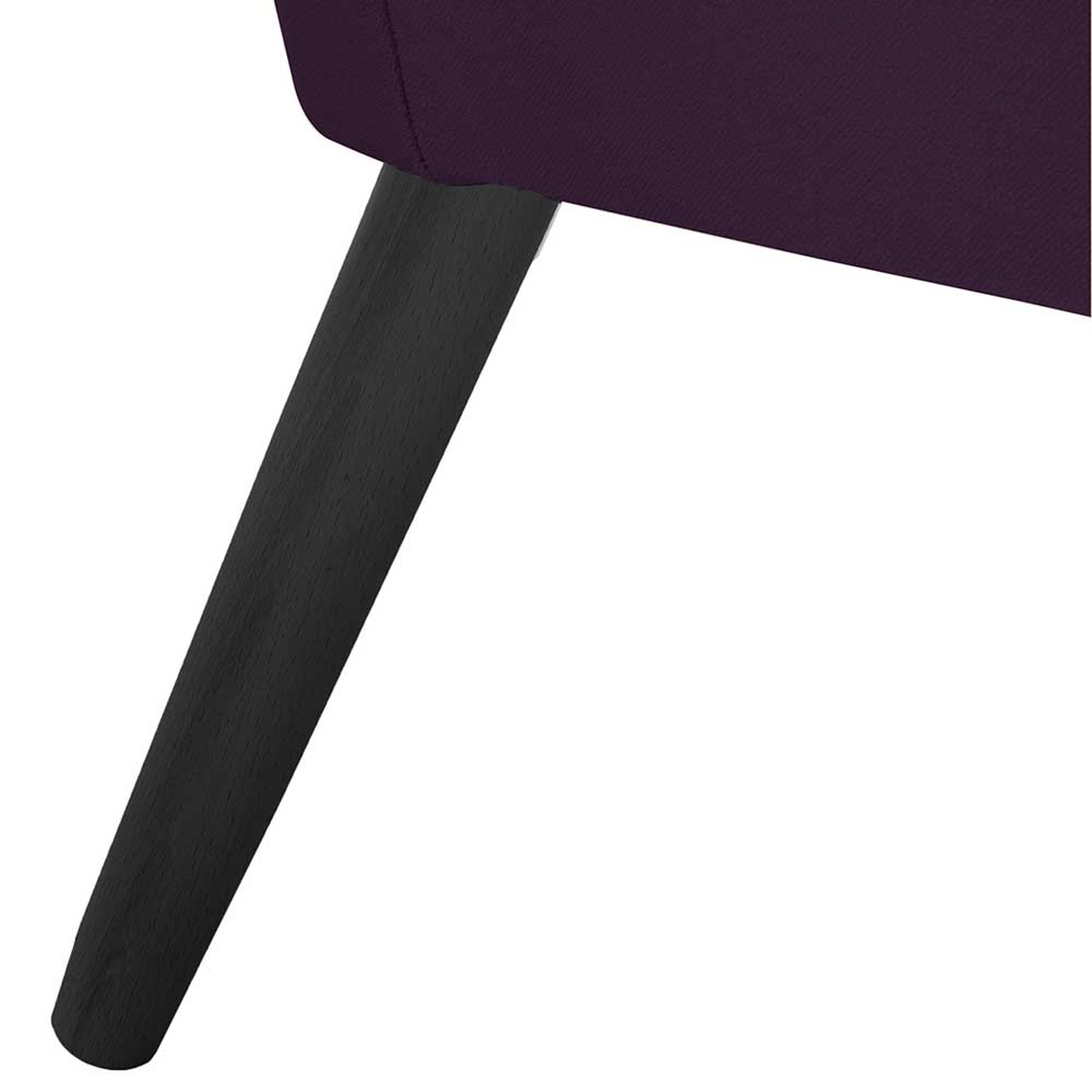 Samtvelours Sessel in Dunkellila & Schwarz - Keitha