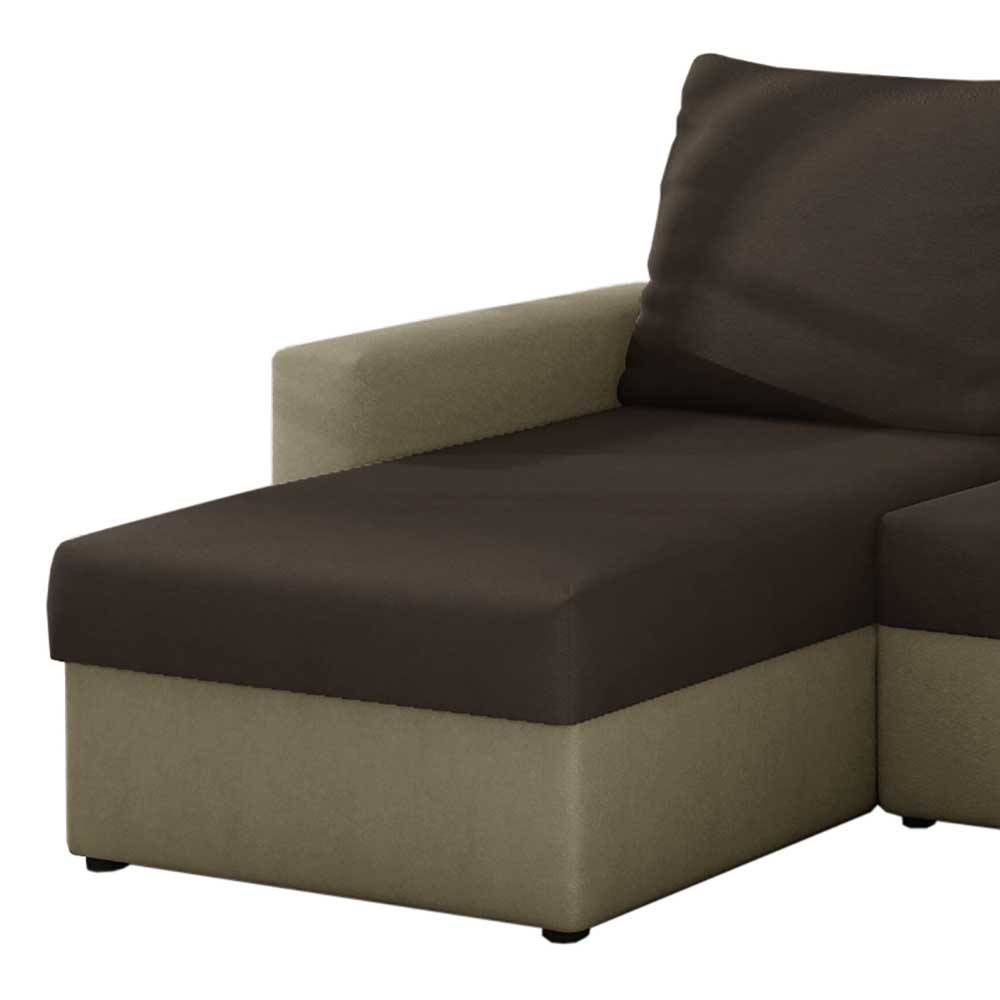 Eckbettsofa in Braun und Beige - Rodaris