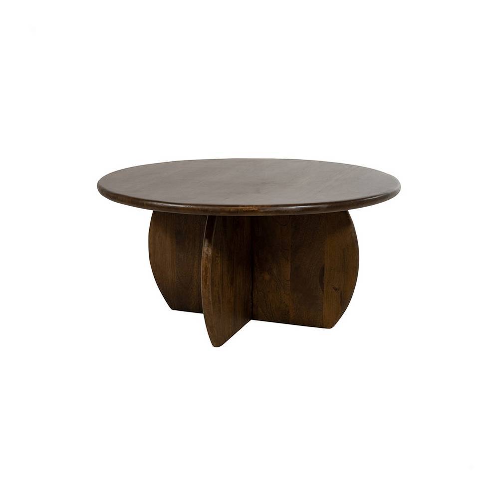 Runder Couchtisch aus lackiertem Mangoholz - Hugadano