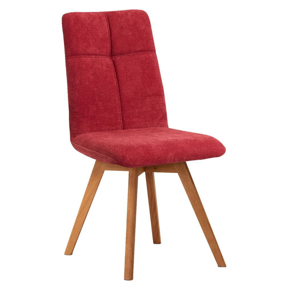 Esstisch-Polsterstühle in Rot und Wildeiche - Paduas (2er Set)