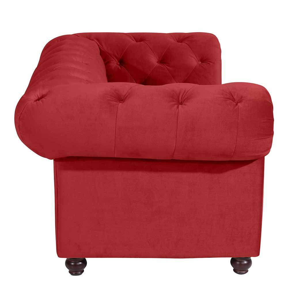 Chesterfield Sofa in Ziegel Rot - Telik