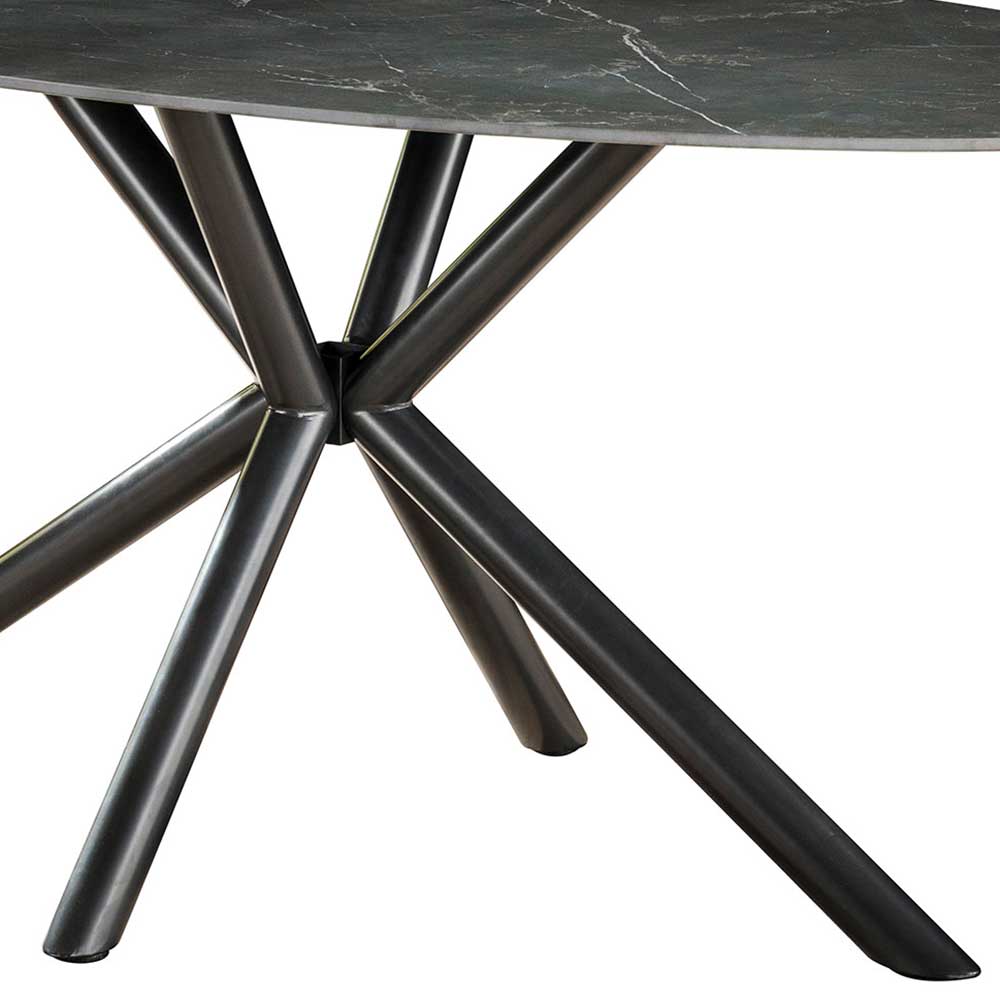 Ovaler Esstisch mit Keramikplatte in Marmoroptik - Mulroy