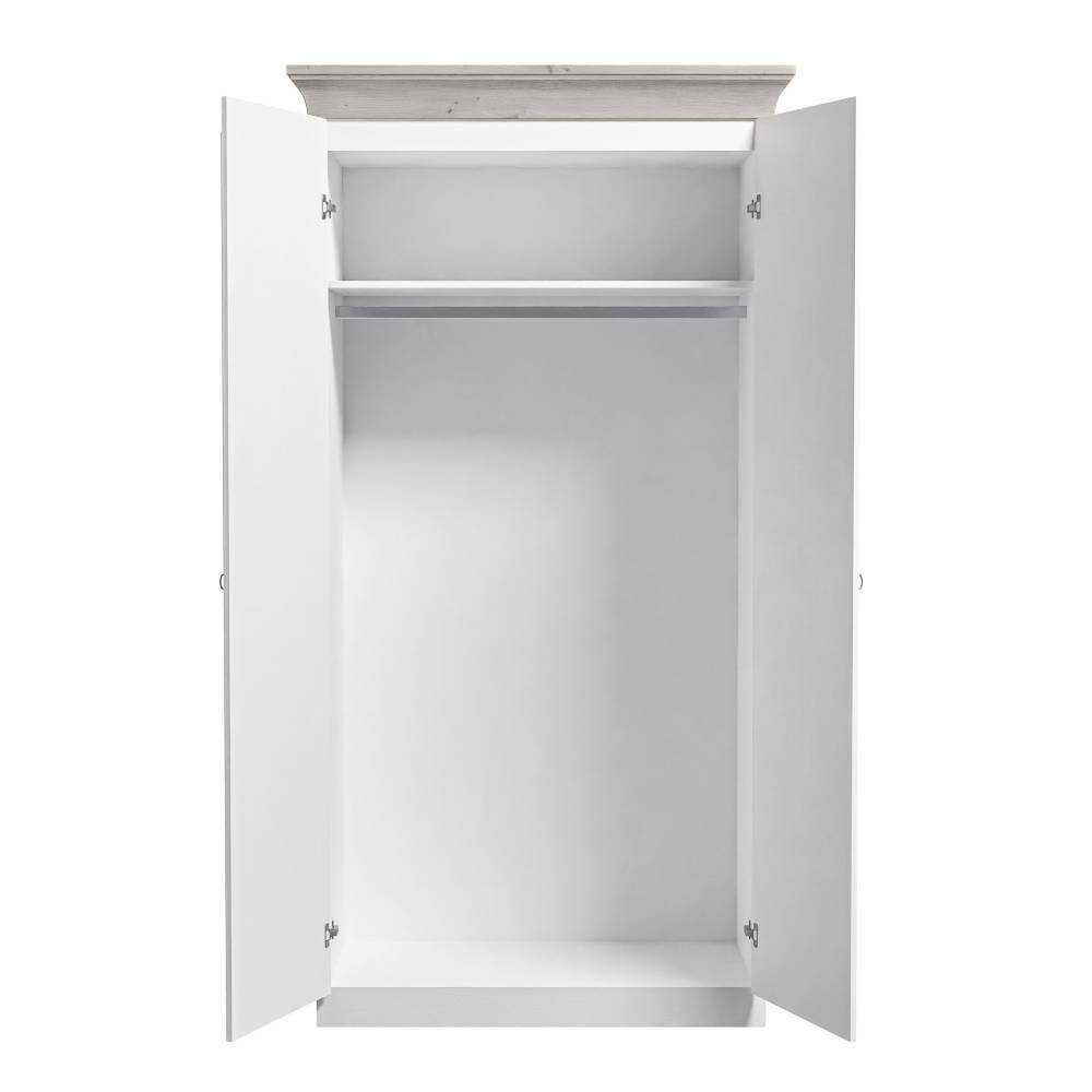 Modern Country Schrank in Weiß mit Grau - Caneon
