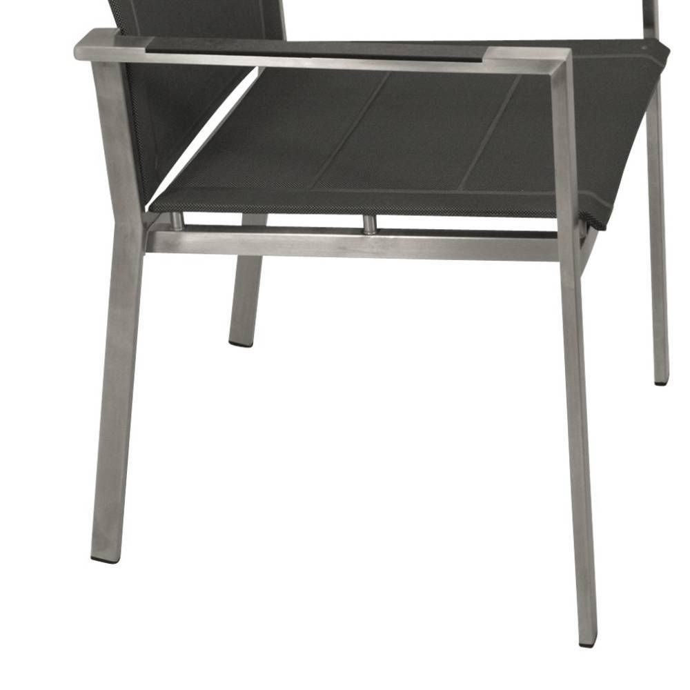 Outdoor-Armlehnenstühle in Anthrazit - Lonia (4er Set)