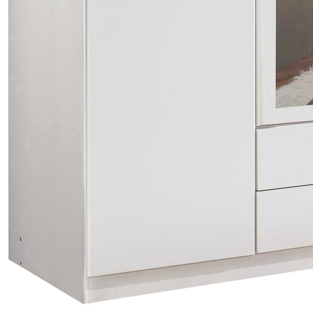 Weißer Kleiderschrank mit zwei Schubladen & drei Türen - Catrizia