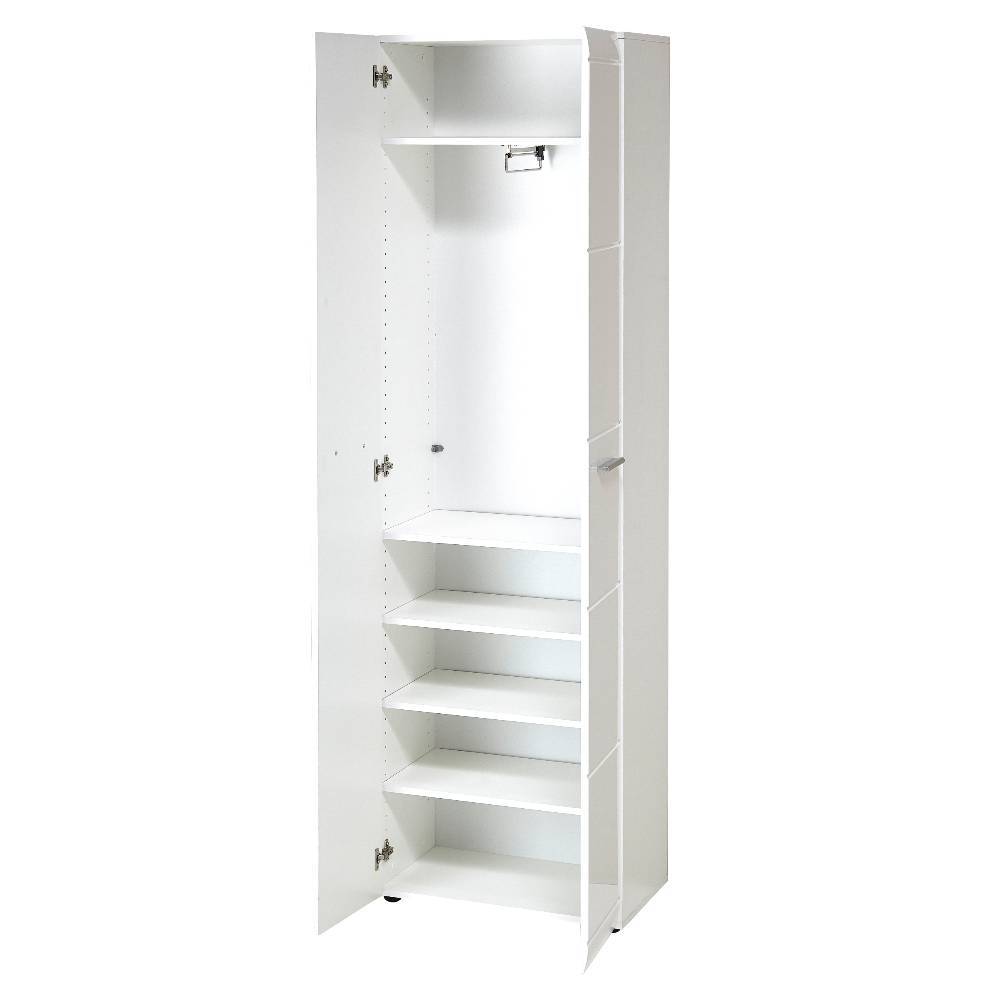 Garderobenschrank in Hochglanz Weiß - Tiondon