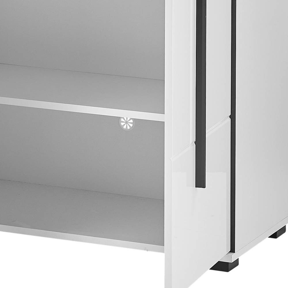 Design-Vertiko in Weiß mit Schwarz - Ingmesan