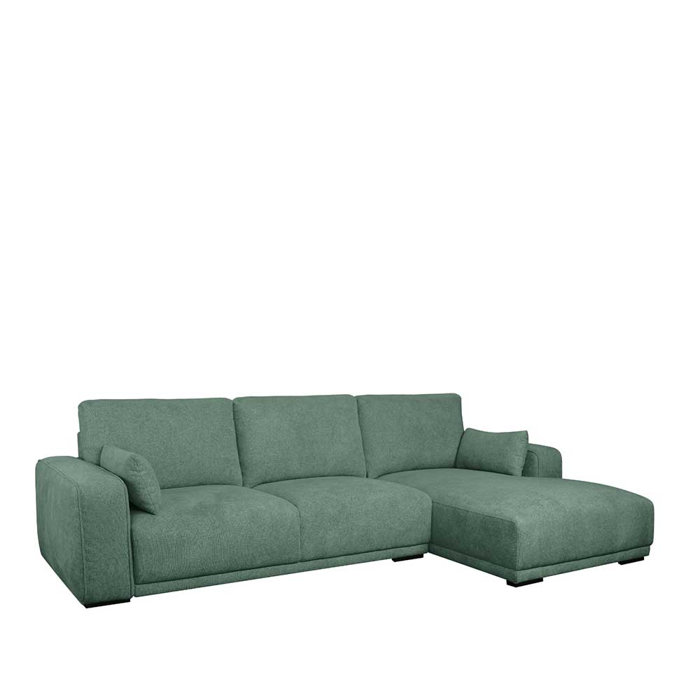 Federkern Ecksofa in Grün Stoffbezug - Tree
