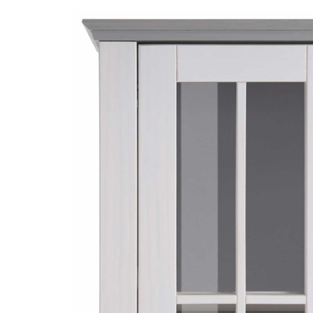 Modern Country Vitrine in Weiß mit Grau - Sumatra
