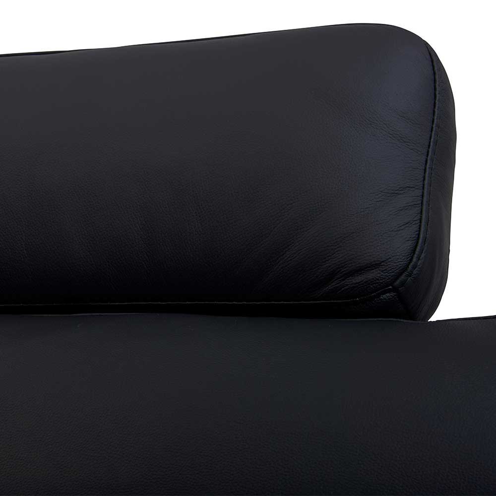 Schwarzes Leder Sofa mit Steck-Kopfstützen - Rondma