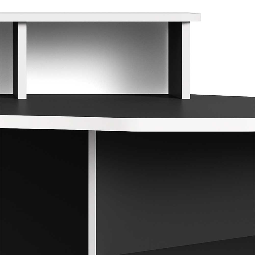 Gaming-PC-Tisch in Schwarz mit Weiß - Barnet