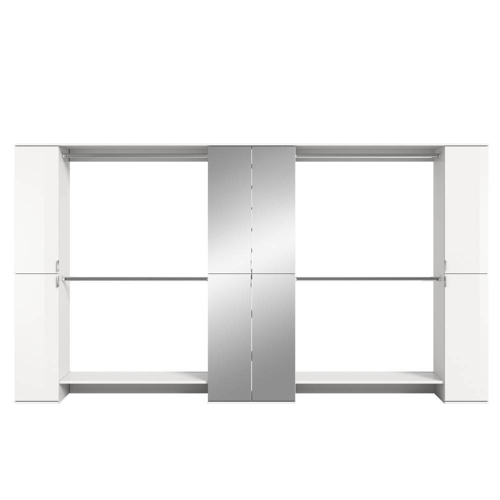 341 cm breite Garderobenkombination in Weiß - Ejulia (fünfteilig)