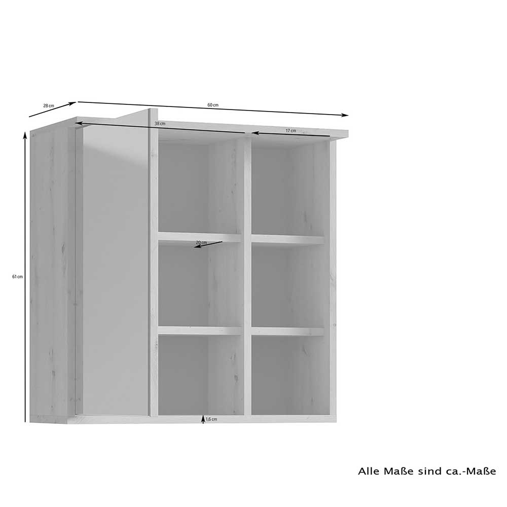 Bad Spiegelschrank in Weiß mit Schwarz - Envaton