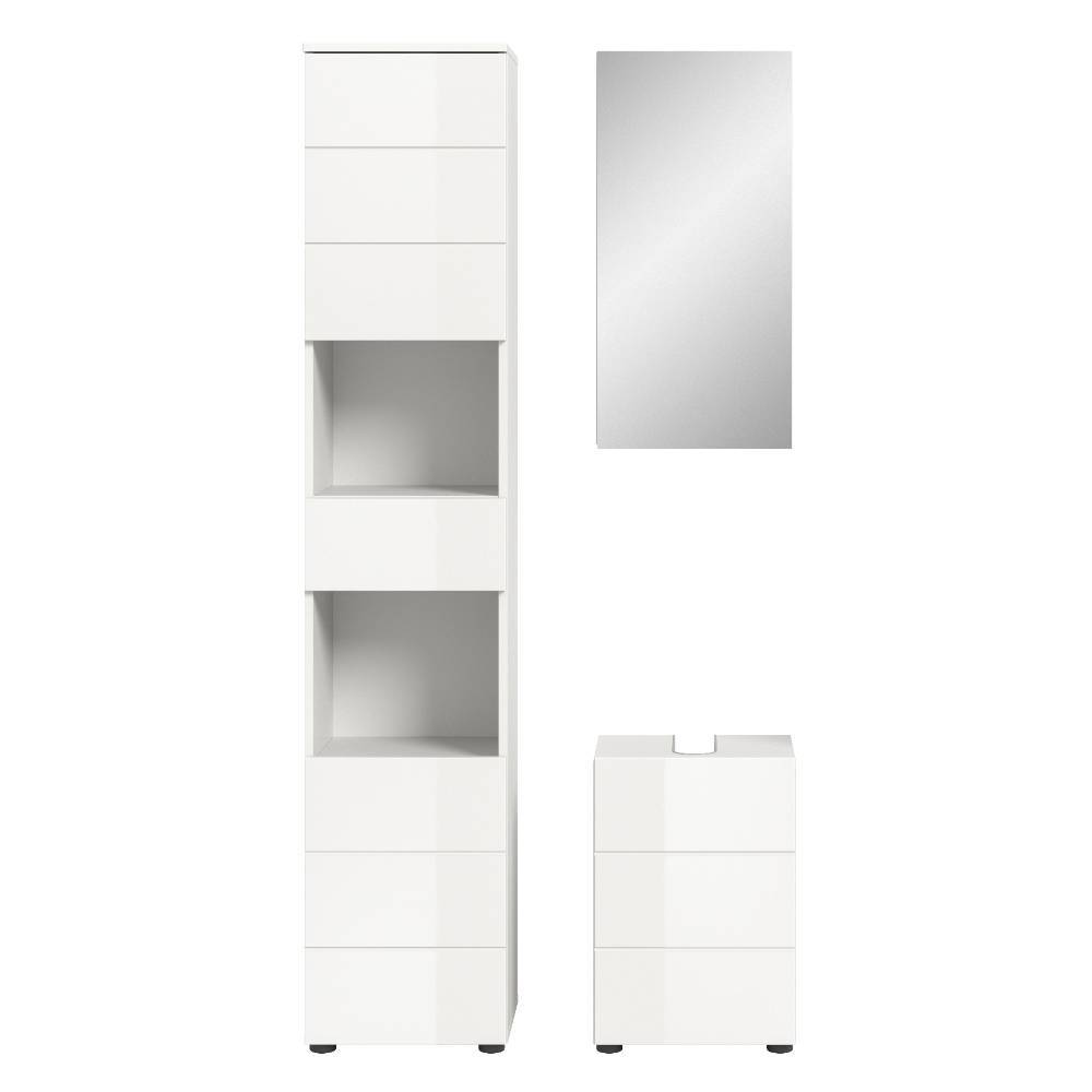Schlanke Badmöbel Kombi - 76 cm breit - Vitablos (dreiteilig)