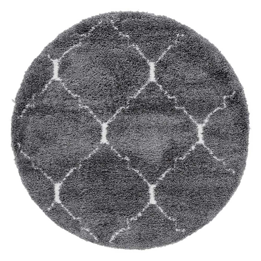 Teppich mit Kachelmuster in Grau & Creme - Nuvre