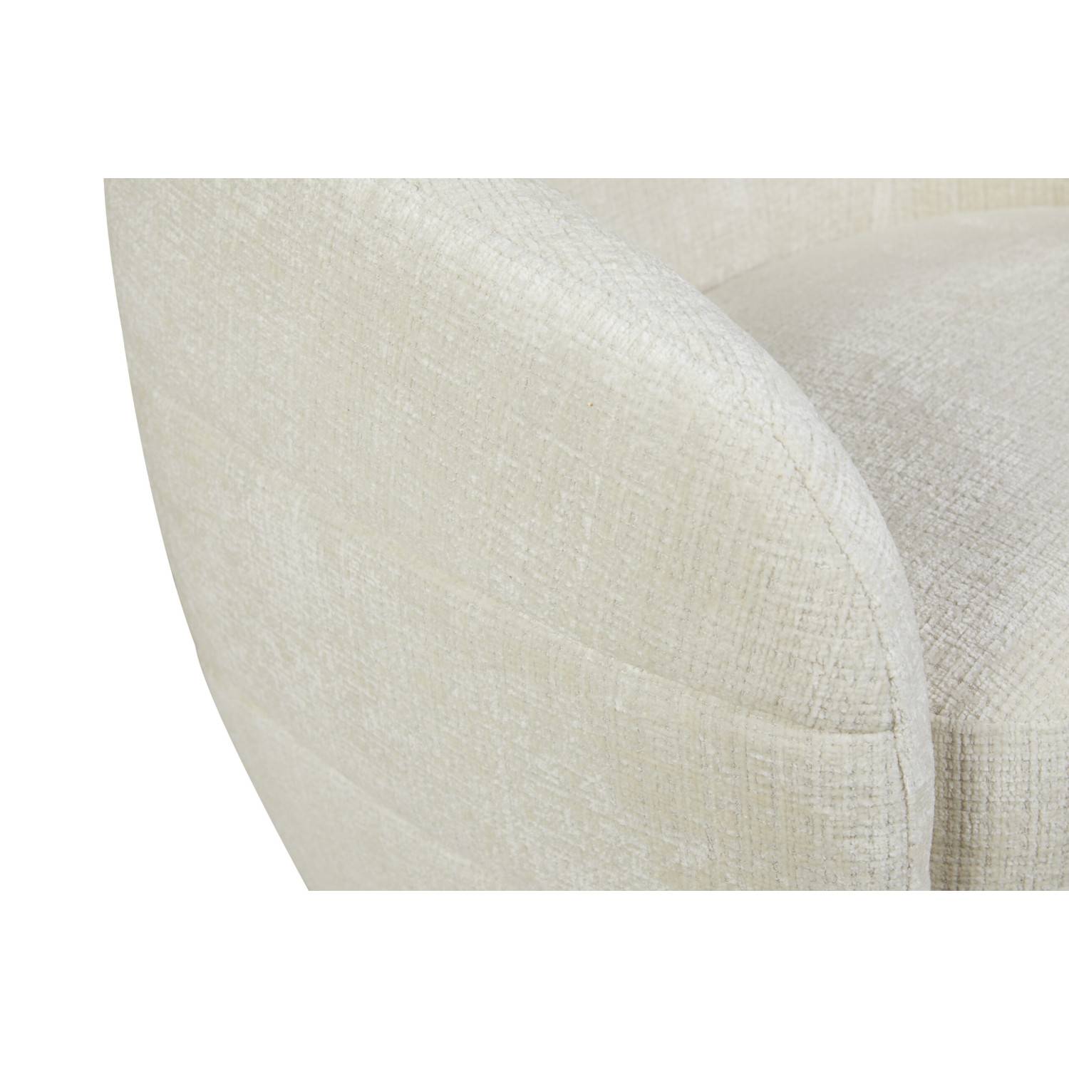 Ergonomische Armlehne des gemütlichen Polstersessels in hellem Creme – Mindy