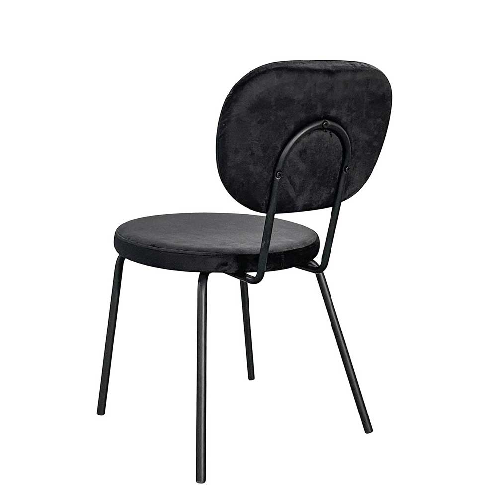 Samt Polsterstühle in Schwarz - Siao (2er Set)