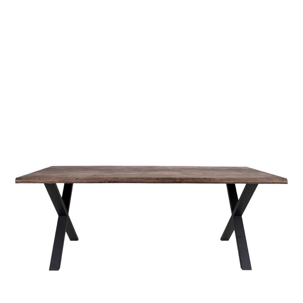 Tisch mit X-Füßen & Stühle - Morescan (fünfteilig)