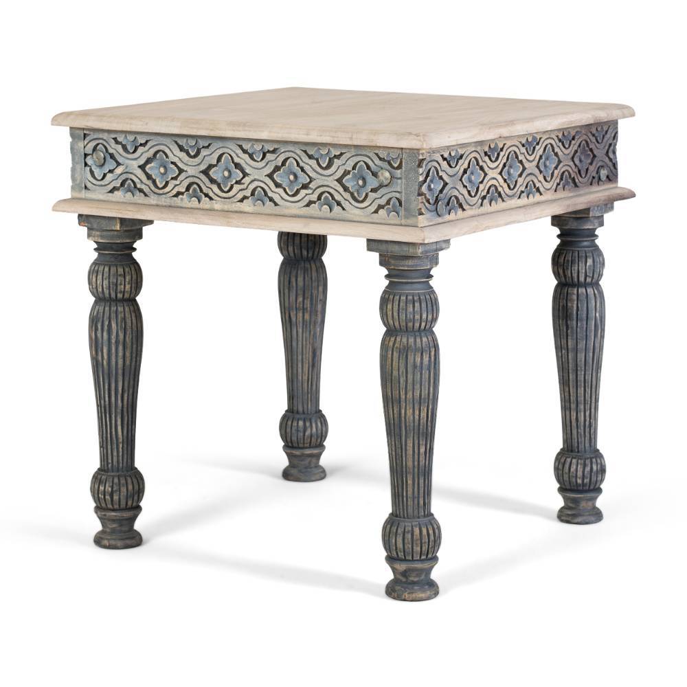 Boho Couchtisch in Blaugrau Grau - Ulcaro