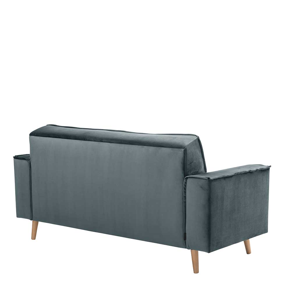 Blaugraue Couch aus Samtvelours - Lymeca