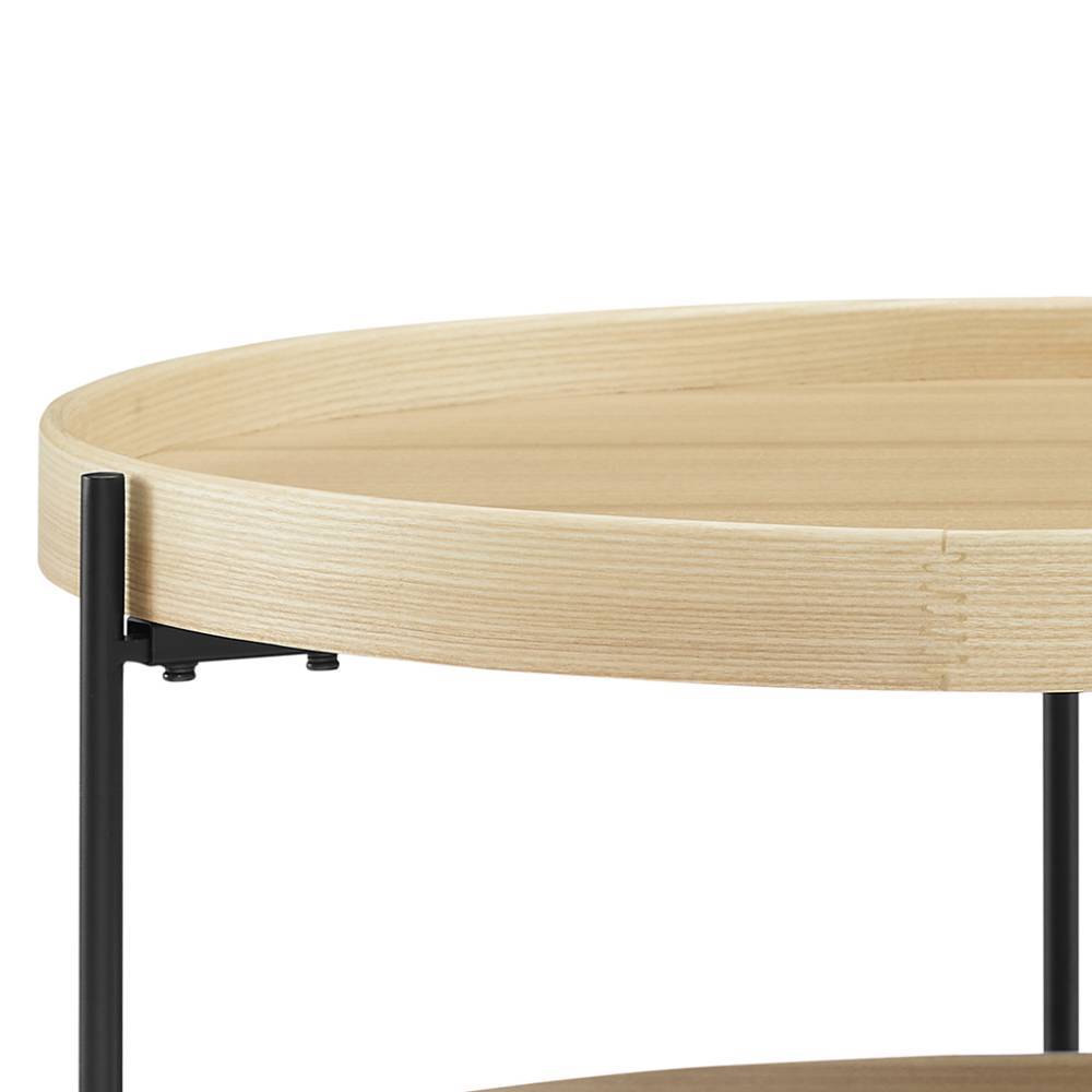 Runder Couchtisch mit Esche Furnier - Calcarizo