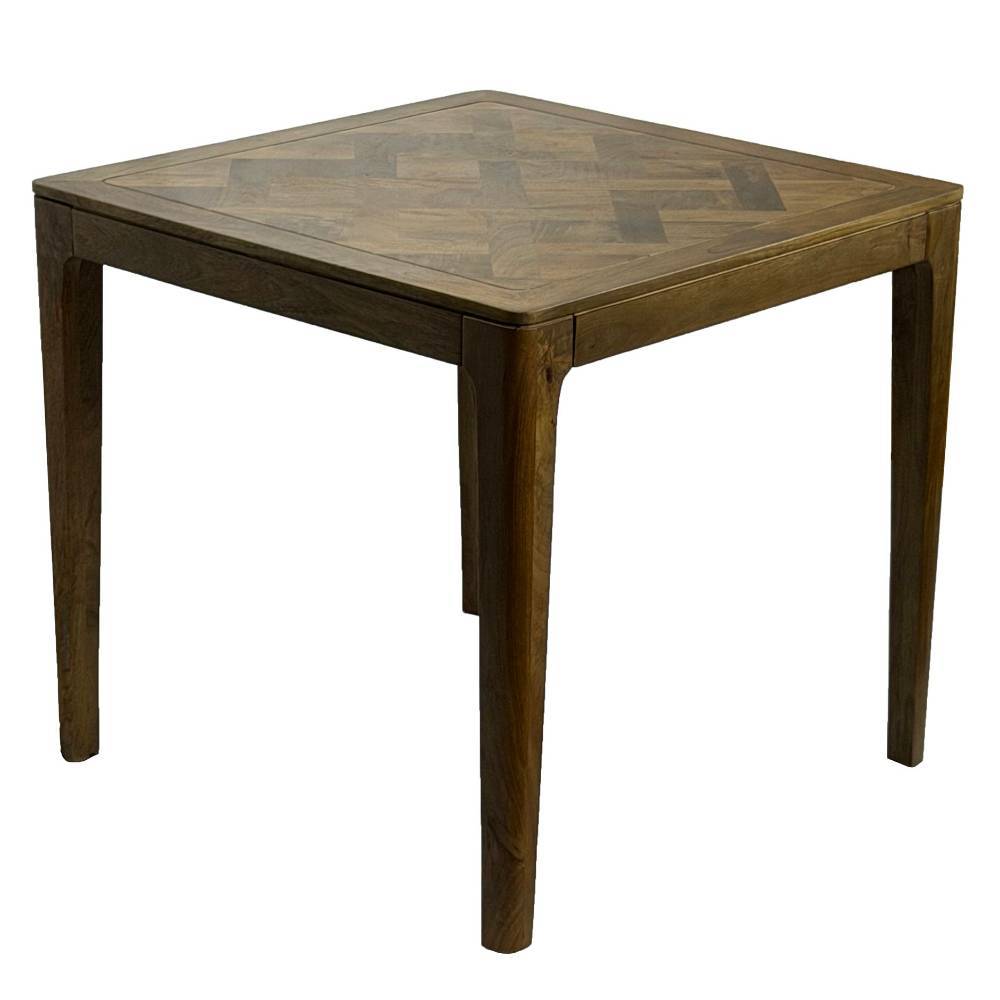 Quadratischer dunkelbrauner Esstisch aus Massivholz für Esszimmer oder Küche – Flexin