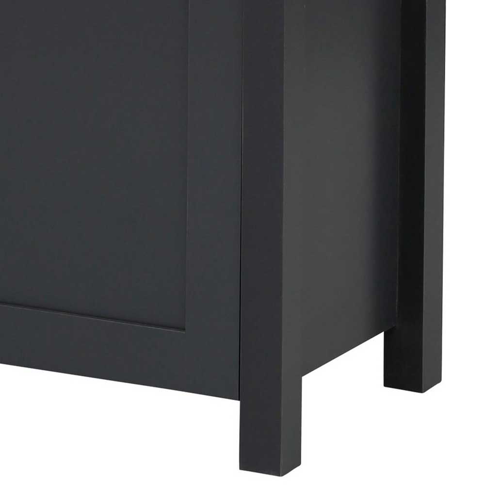 Landhaus Highboard in Dunkelgrau - Mivaldana