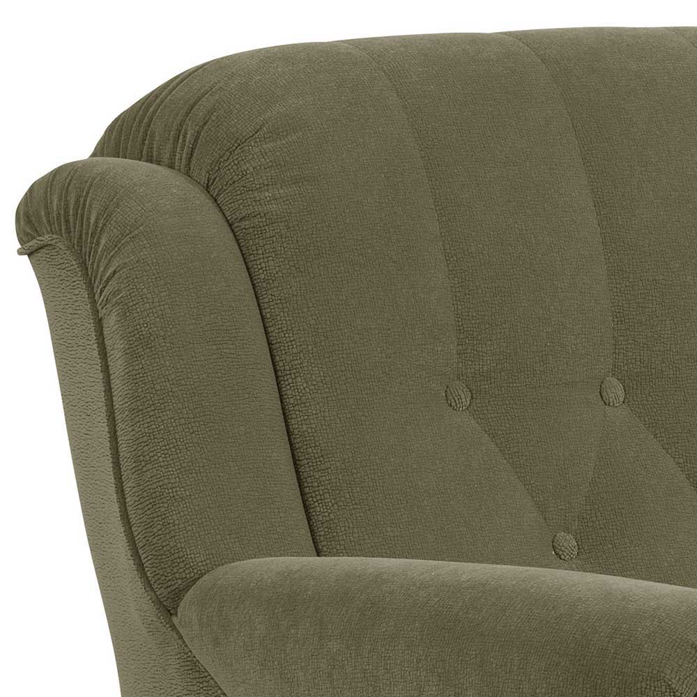Dreisitzer Couch in Dunkelgrün mit Bettfunktion - Ramira